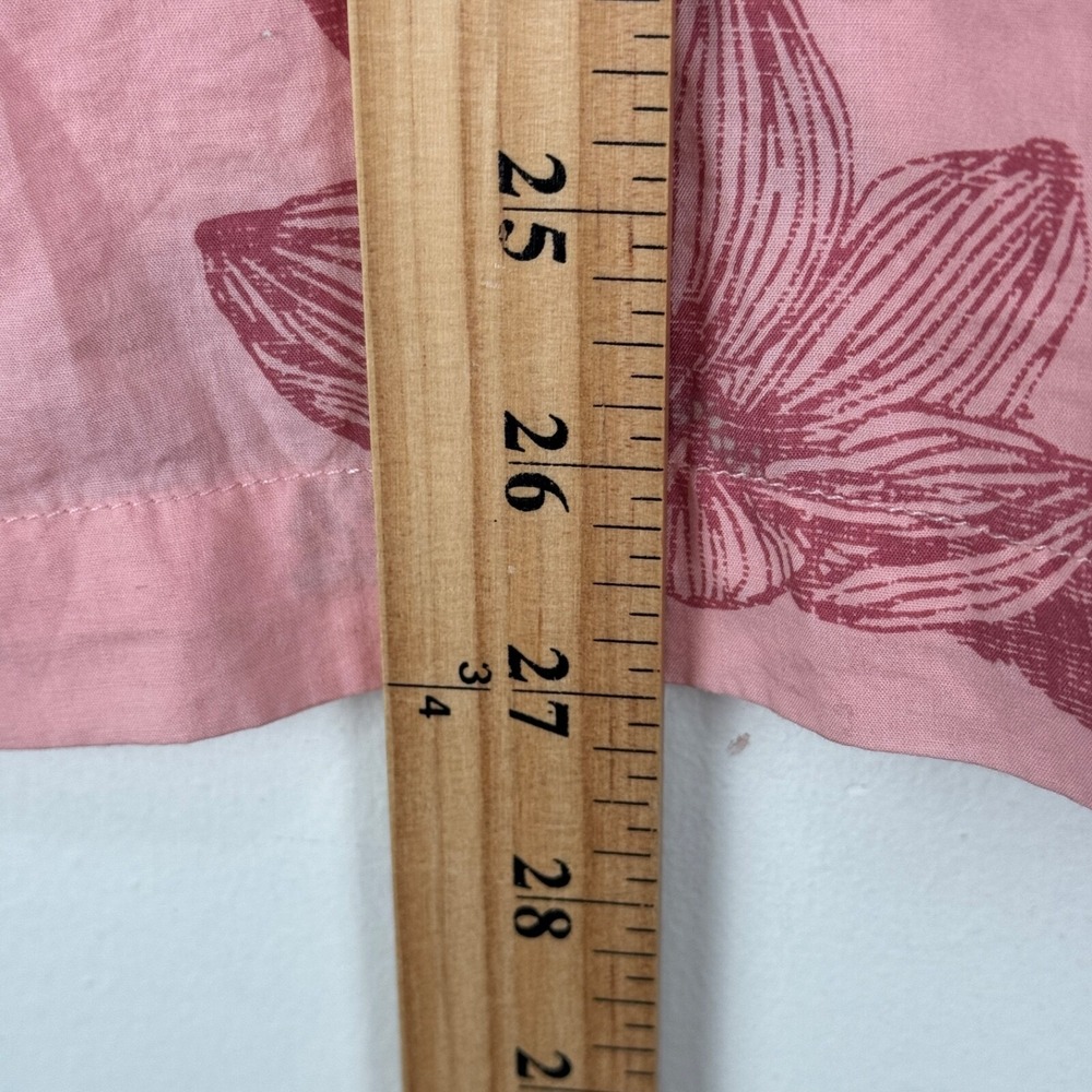 Travis Mathew Rum Ration Hawaiian Camp Shirt Men Medium Pink Red Floral Button - Picture 8 of 9